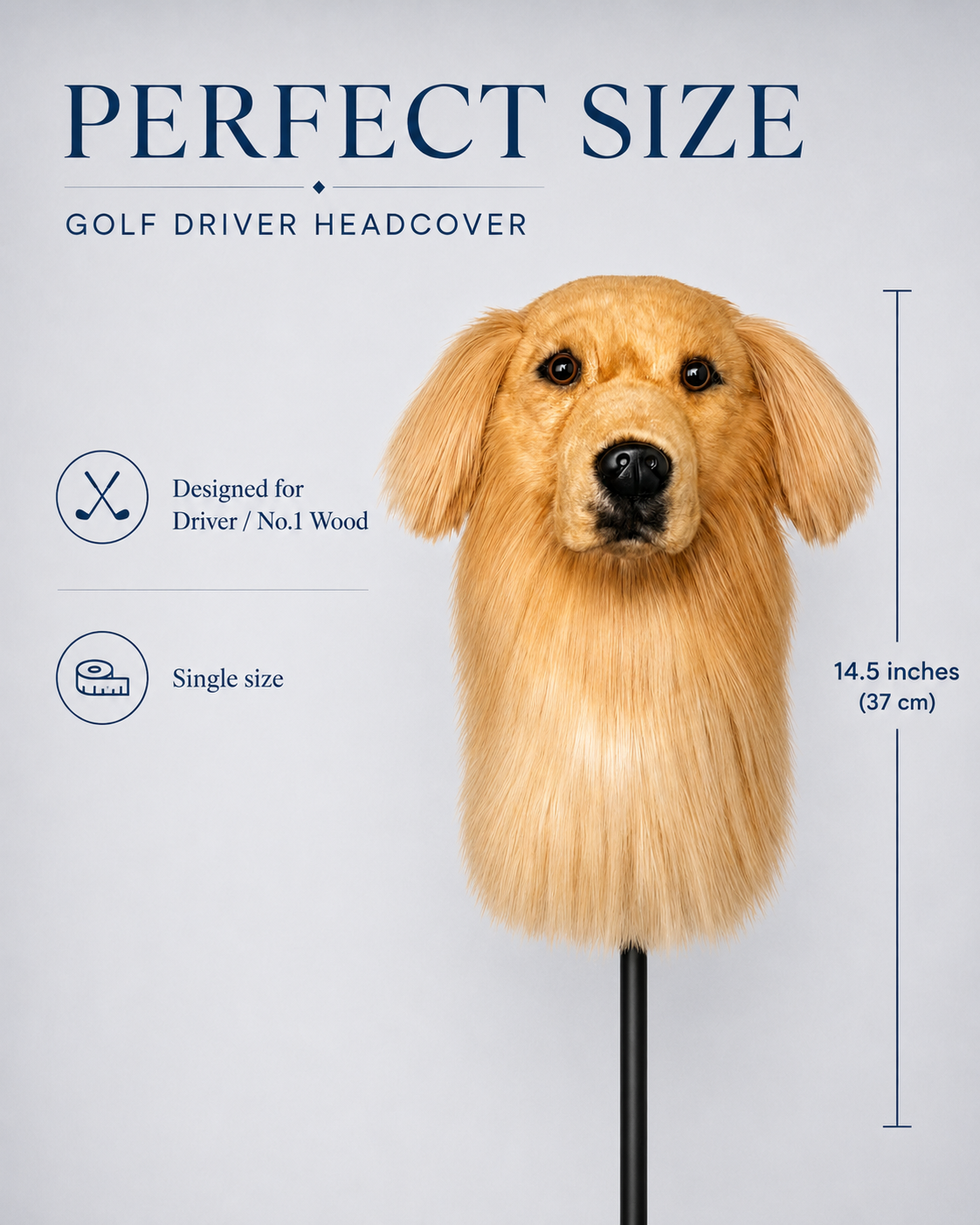 Golden Retriever Golf Driver Headcover – Plush Dog Golf Club Cover