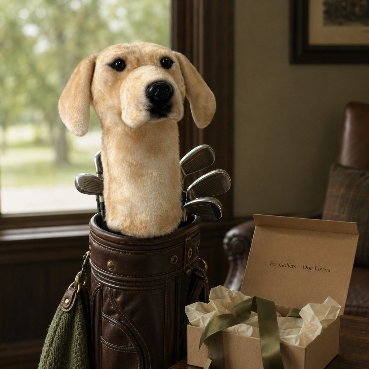 Yellow Labrador Golf Driver Headcover – Plush Dog Golf Club Cover