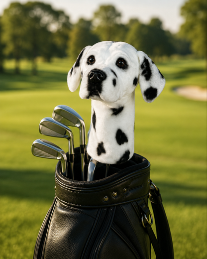 Dalmatian Golf Driver Headcover, Plush Dog Animal Club Cover, Fits No.1 Wood