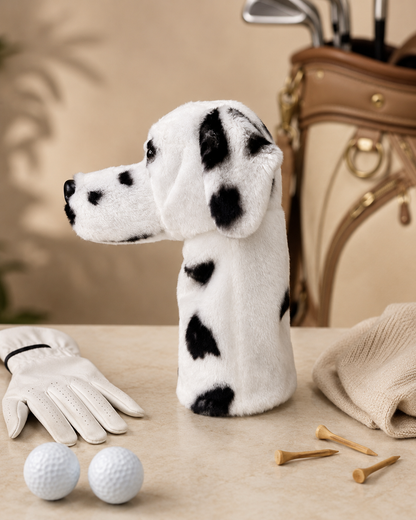 Dalmatian Golf Driver Headcover, Plush Dog Animal Club Cover, Fits No.1 Wood