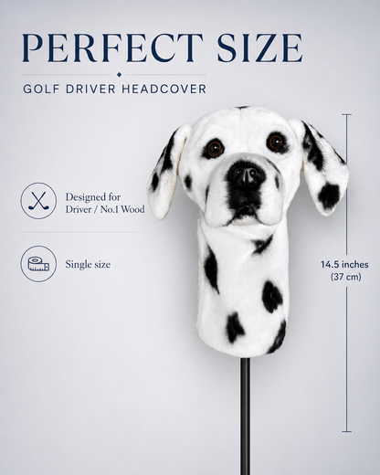 Dalmatian Golf Driver Headcover, Plush Dog Animal Club Cover, Fits No.1 Wood