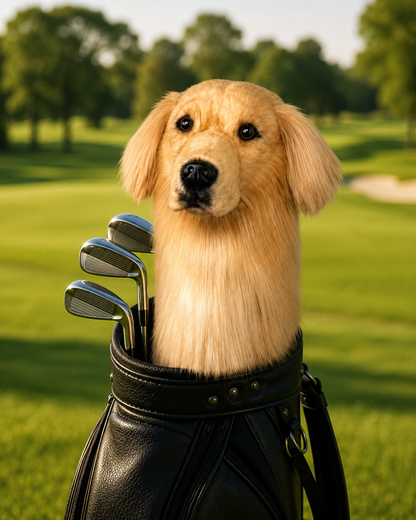 Golden Retriever Golf Driver Headcover – Plush Dog Golf Club Cover