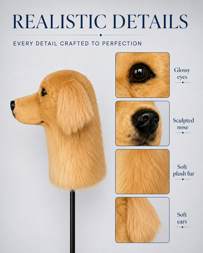 Golden Retriever Golf Driver Headcover – Plush Dog Golf Club Cover