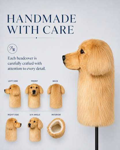 Golden Retriever Golf Driver Headcover – Plush Dog Golf Club Cover
