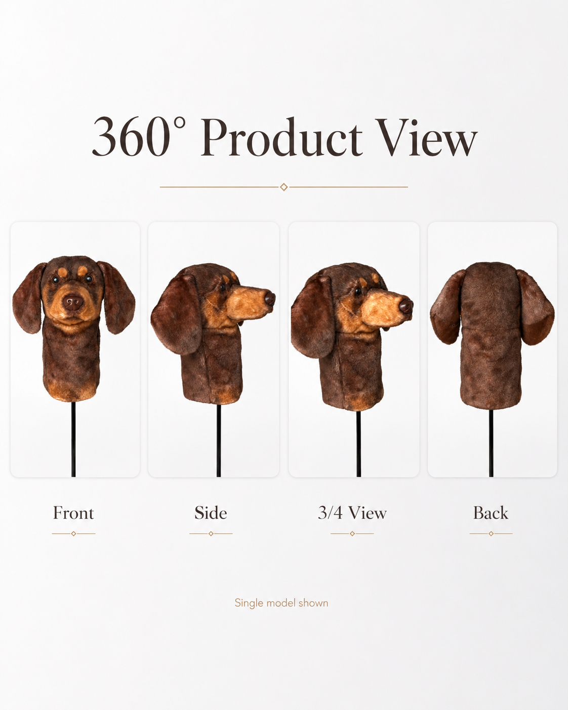 Dachshund Golf Driver Headcover, Plush Dog Club Cover for No.1 Wood