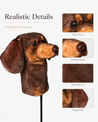 Dachshund Golf Driver Headcover, Plush Dog Club Cover for No.1 Wood