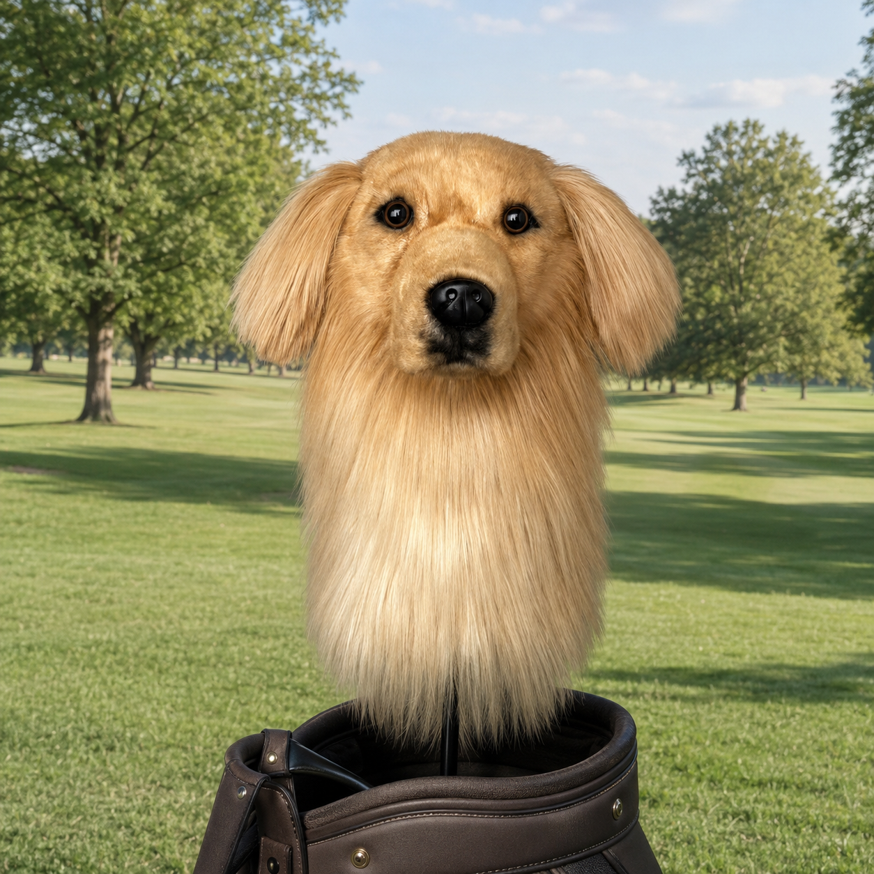 Golden Retriever Golf Driver Headcover – Plush Dog Golf Club Cover