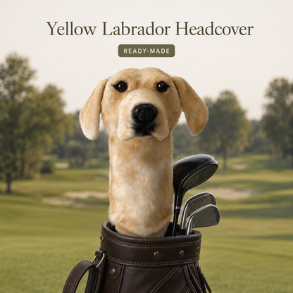 Yellow Labrador Golf Driver Headcover – Plush Dog Golf Club Cover