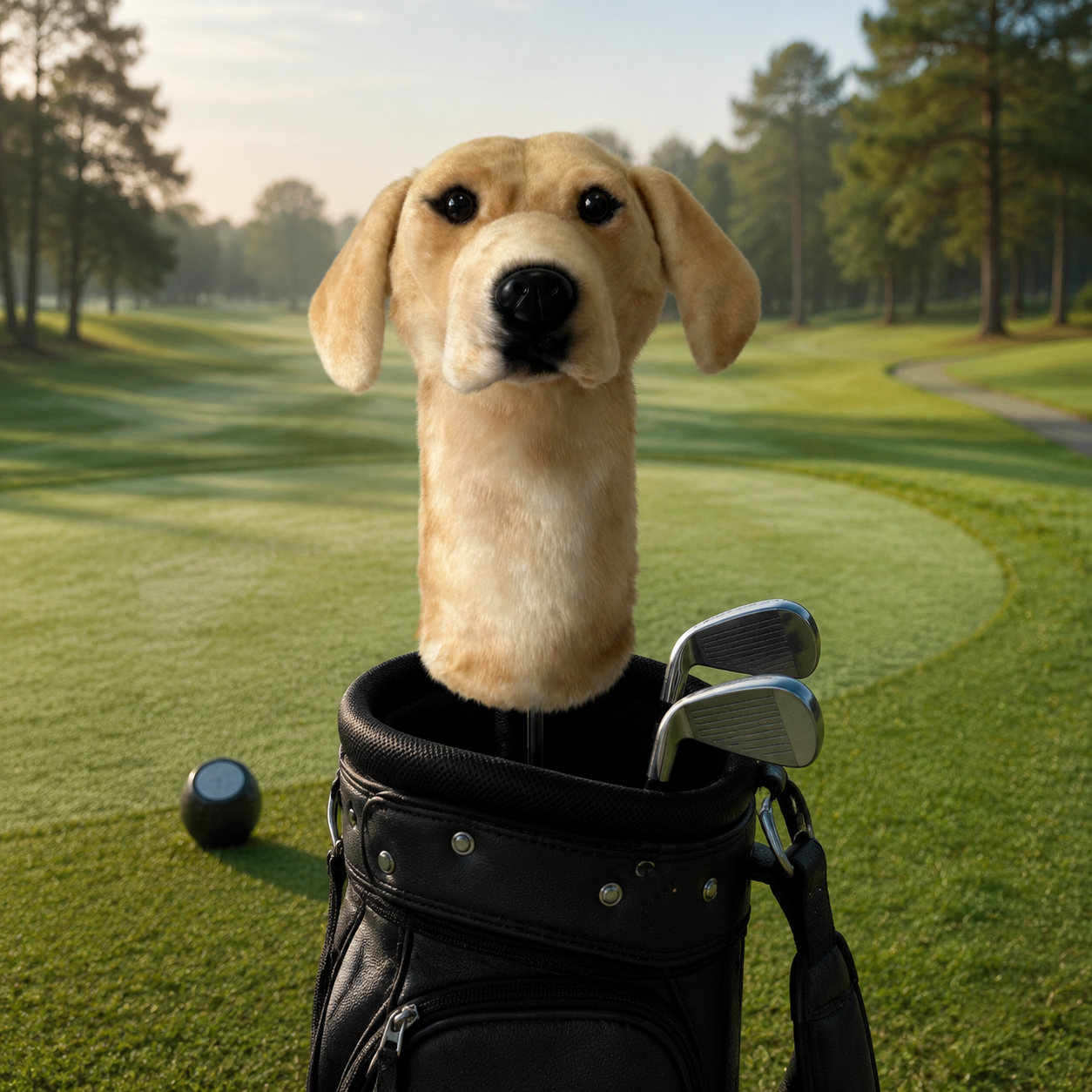 Yellow Labrador Golf Driver Headcover – Plush Dog Golf Club Cover
