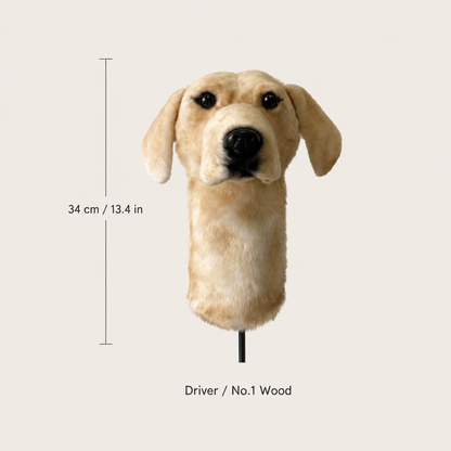 Yellow Labrador Golf Driver Headcover – Plush Dog Golf Club Cover