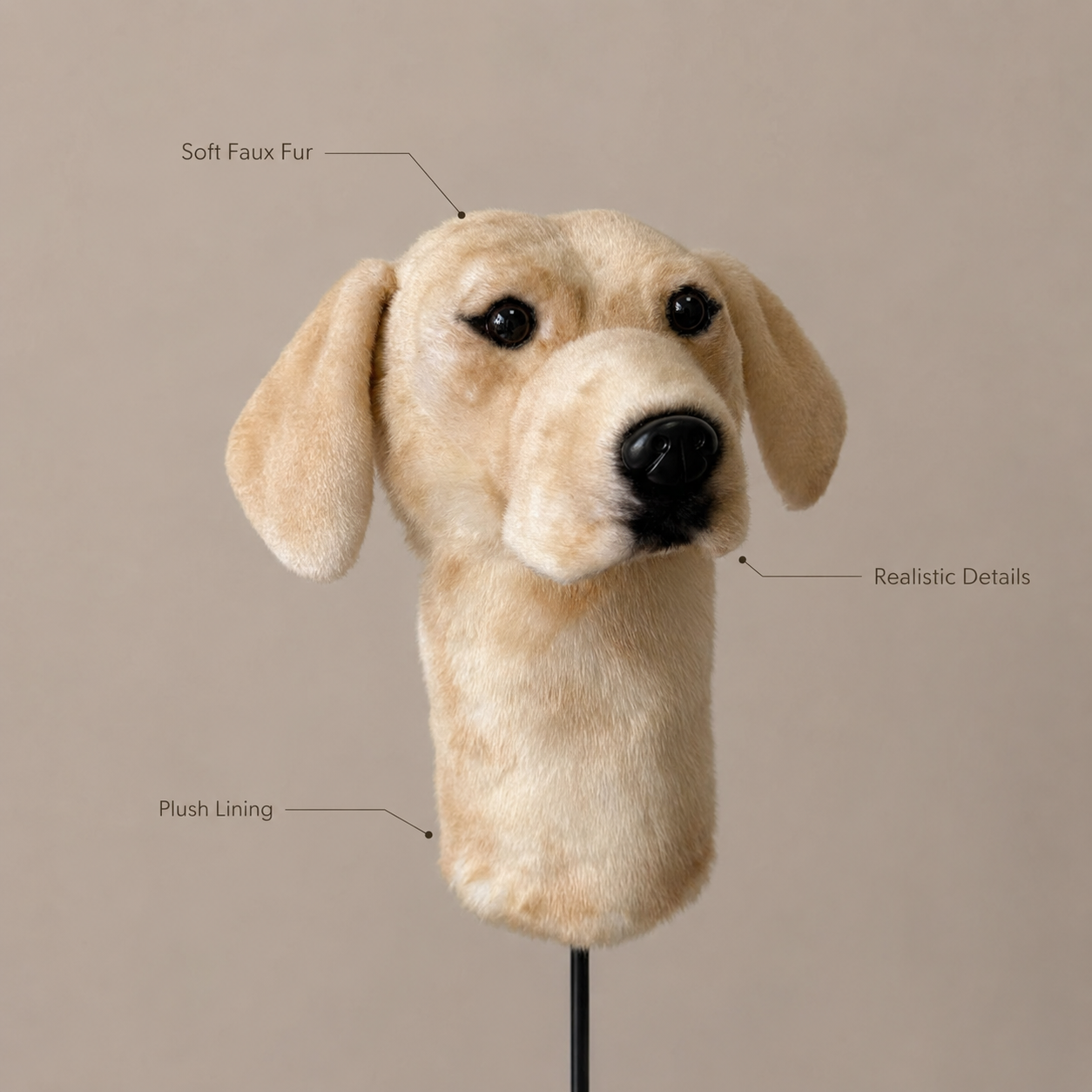 Yellow Labrador Golf Driver Headcover – Plush Dog Golf Club Cover