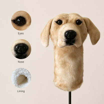 Yellow Labrador Golf Driver Headcover – Plush Dog Golf Club Cover