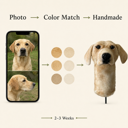 Yellow Labrador Golf Driver Headcover – Plush Dog Golf Club Cover