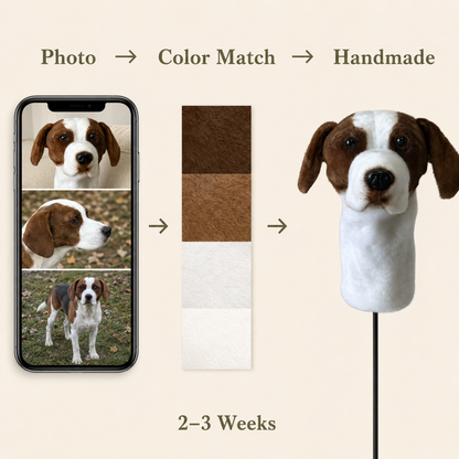 Beagle Golf Driver Headcover – Plush Dog Golf Club Cover