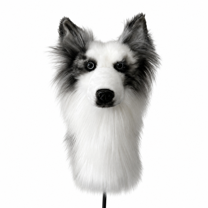 Border Collie Golf Driver Headcover – Plush Dog Golf Club Cover
