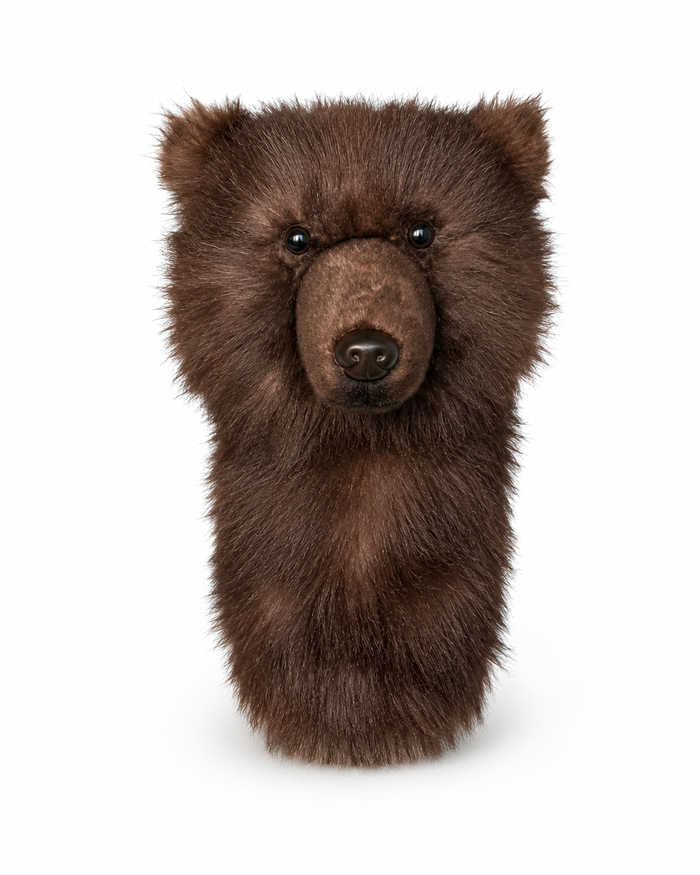 Brown Bear Golf Headcover, Plush Animal Driver Cover, Realistic Faux Fur Golf Club Cover