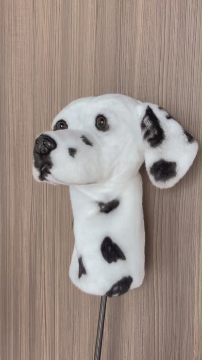 Dalmatian Golf Driver Headcover, Plush Dog Animal Club Cover, Fits No.1 Wood